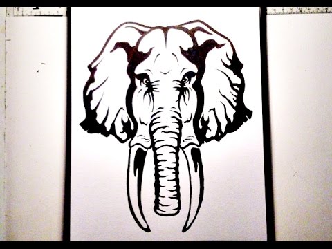 480x360 How To Draw Elephant Wall Art - Elephant Drawing Tribal