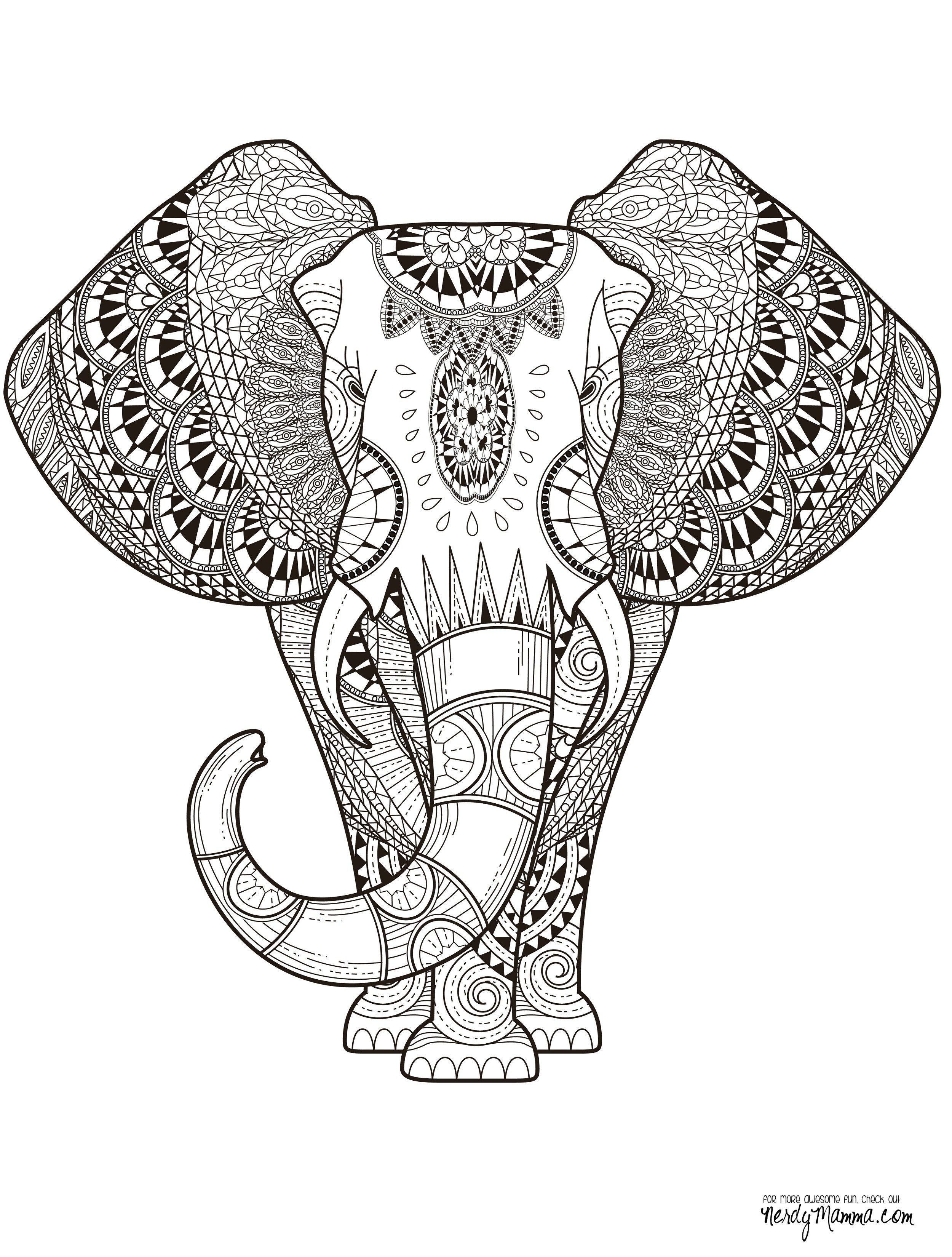 2500x3300 Tribal Elephant Coloring Pages - Elephant Drawing Tribal
