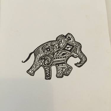 375x375 Tribal Elephant Drawing - Elephant Drawing Tribal