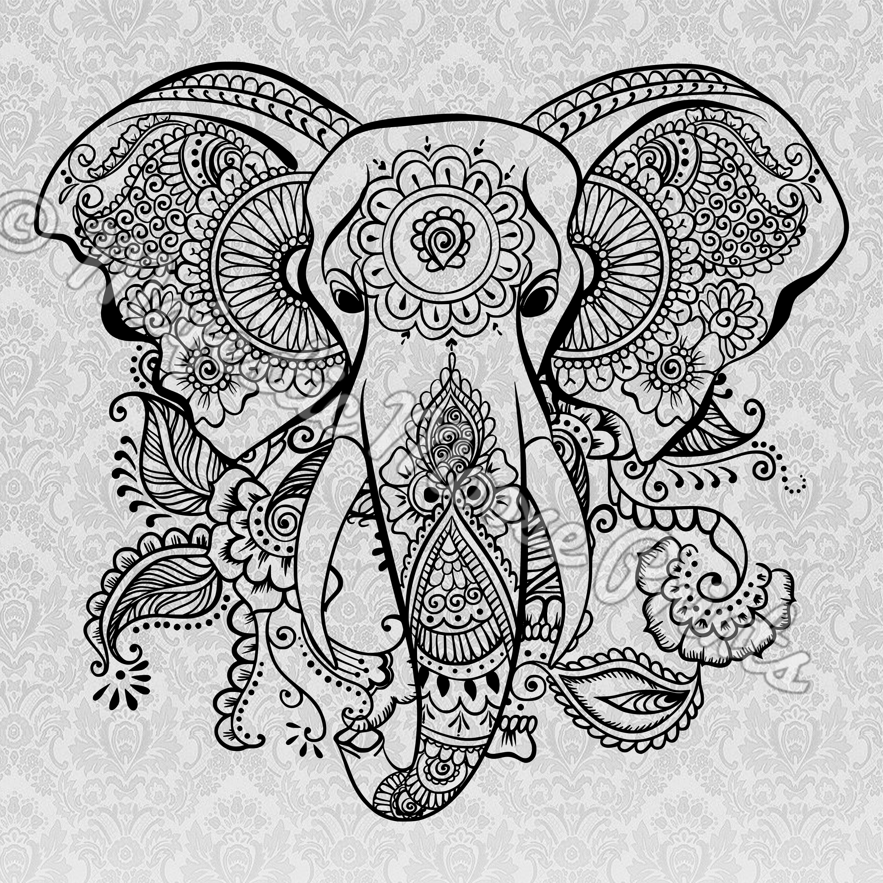 3000x3000 Tribal Elephant - Elephant Drawing Tribal