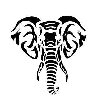 325x350 Tribal Elephant - Elephant Drawing Tribal