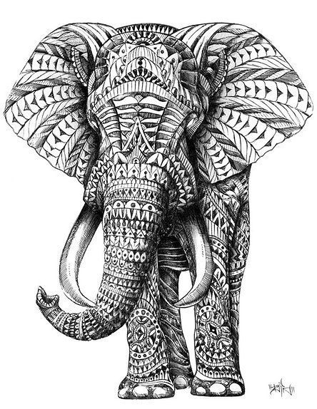 444x574 Line Art Filler Crafts Art, Elephant Art, Drawings - Elephant Drawing Tribal
