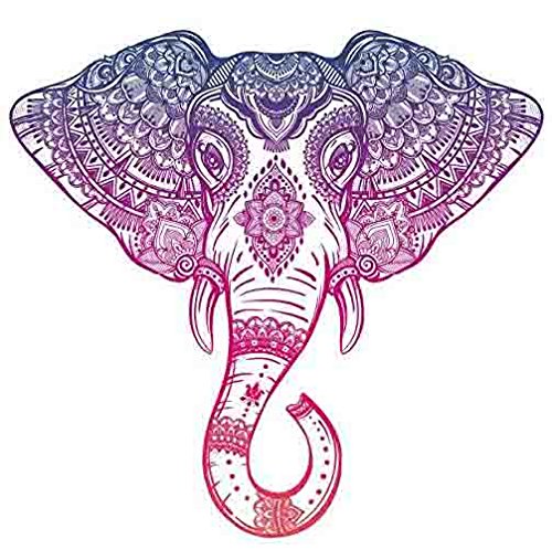 500x498 Purple Pink Ombre Henna Pattern Elephant Head Drawing - Elephant Drawing Tribal