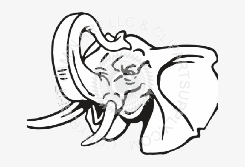 820x560 Trunk Clipart Elephant Head - Elephant Drawing Trunk Up