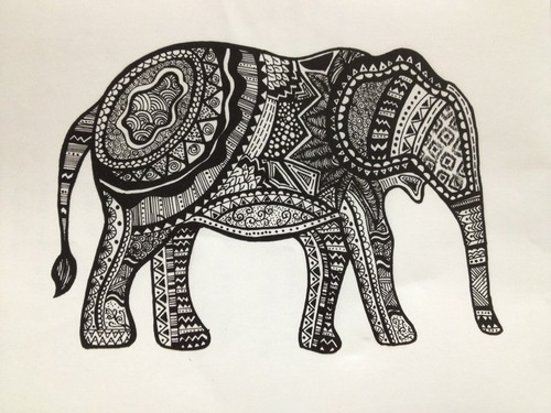 500x375 Elephant Drawing Via Tumblr On We Heart It - Elephant Drawing Tumblr