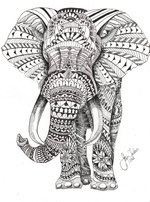 500x673 Aztec Elephant Wallpaper - Elephant Drawing Tumblr