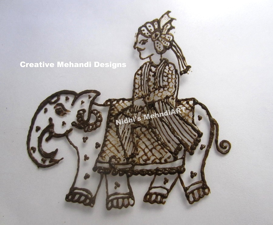 900x741 how to draw groom dulha seated on elephant henna mehndi design - Elephant Drawing Tutorial