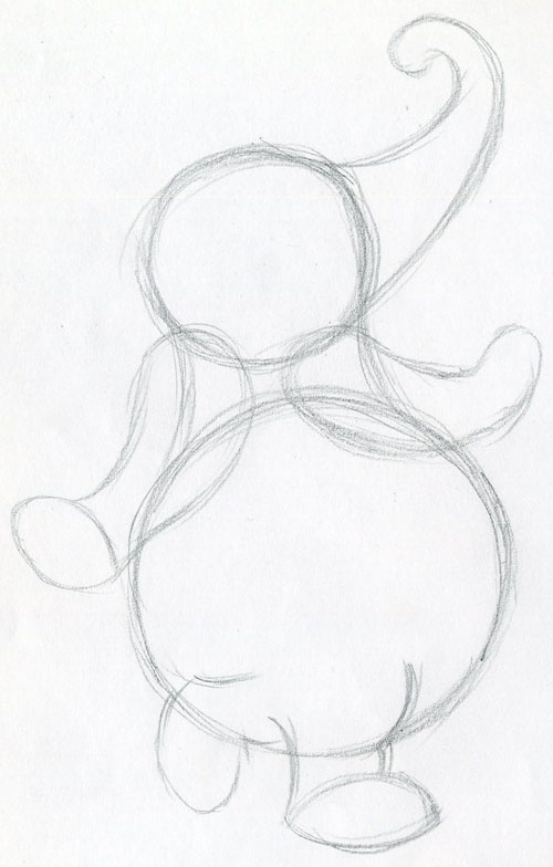 500x784 Walking Cartoon Elephant, Very Cute, Easy To Draw - Elephant Drawing With Trunk Up