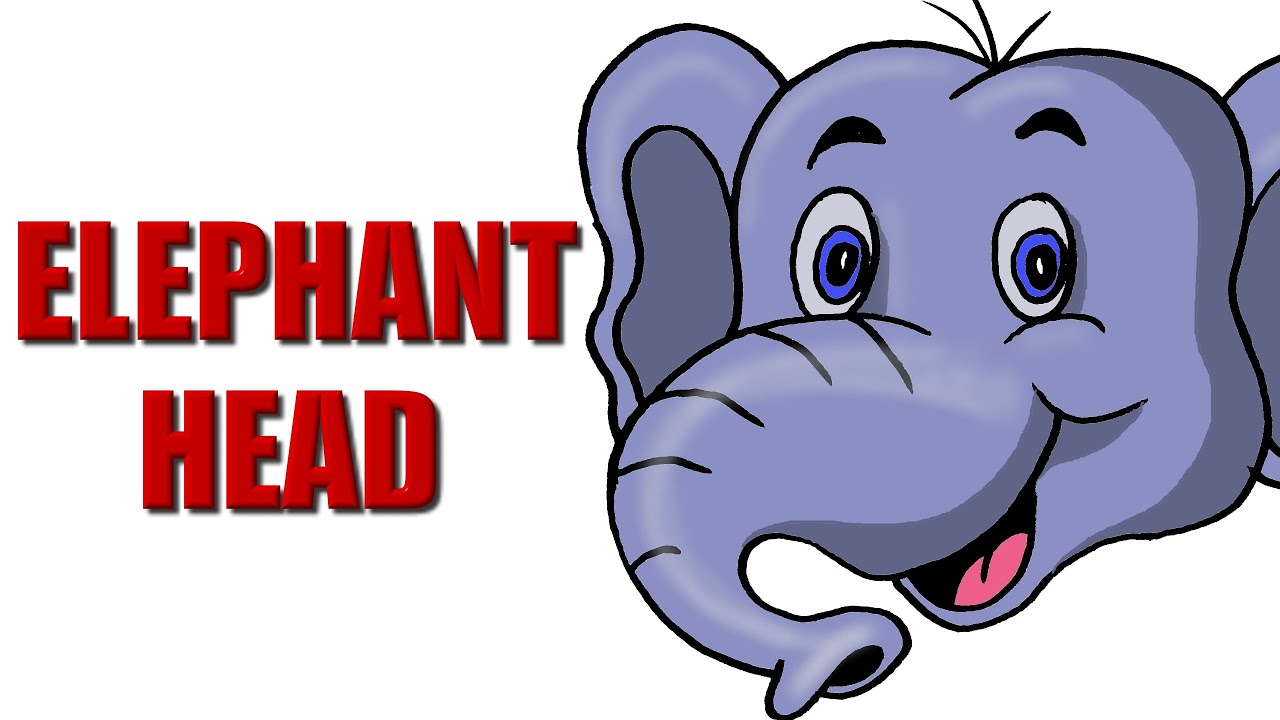 1280x720 How To Draw A Elephant Head - Elephant Face Drawing