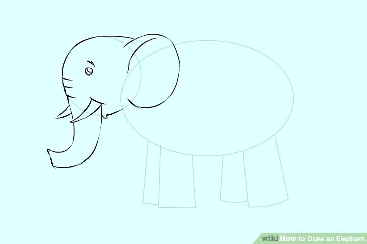 728x485 Draw Elephant How To Draw An Easy Elephant How To Draw Gerald - Elephant Face Drawing