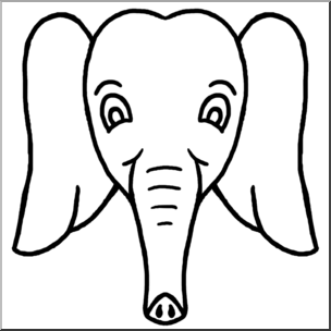 304x304 Elephant Face Clipart Black And White Great Free Clipart - Elephant Face Drawing