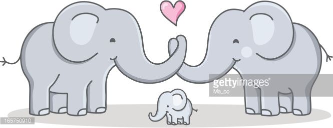 665x257 vector drawing of a elephant family with baby elephant elephant - Elephant Family Drawing