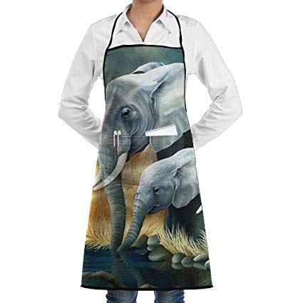 425x425 kitchen bib apron neck waist tie center kangaroo - Elephant Family Drawing