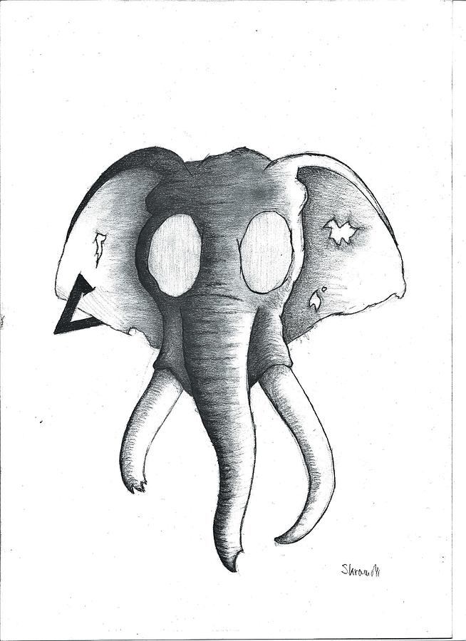 654x900 Elephant Head Drawing - Elephant Head Drawing