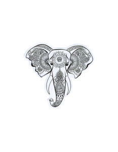 233x300 Elephant Head Henna Art Sketch Vinyl Decal Decor Laptop Car Bumper - Elephant Head Drawing