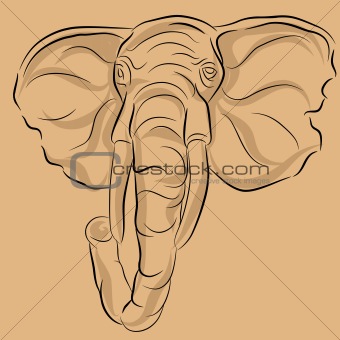 340x340 Image Elephant Head Drawing From Crestock Stock Photos - Elephant Head Drawing