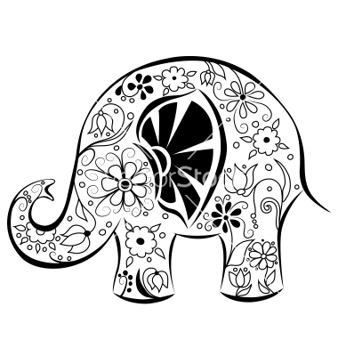 380x400 Indian Elephant Drawing - Elephant Indian Drawing