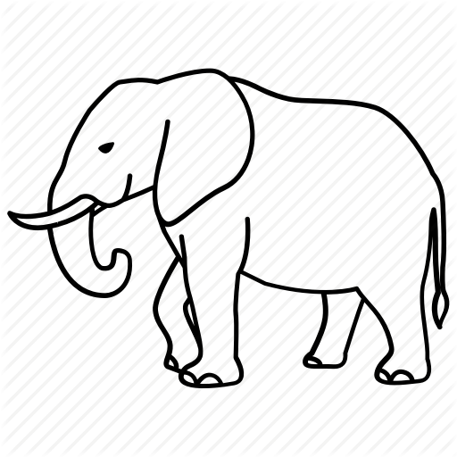 512x512 African, Bull, Elephant, Indian, Poaching, Wild, Zoo Icon - Elephant Indian Drawing