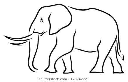 Elephant Line Drawing At PaintingValley Com Explore Collection Of   Elephant Line Drawing 14 