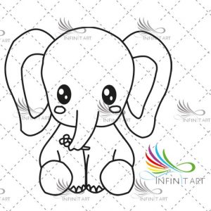 300x300 Infinitart Elephant Line Drawing Vector - Elephant Line Drawing