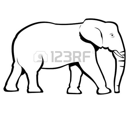 450x394 Line Drawing Of Elephant Free Download Clip Art - Elephant Line Drawing
