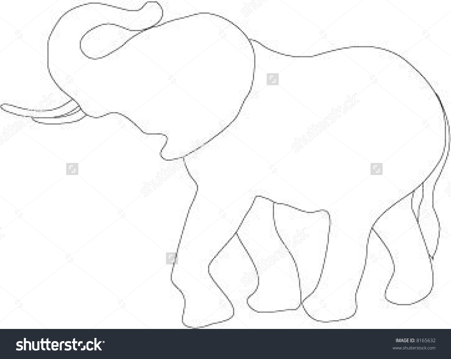 1500x1194 Line Drawing Of Elephant - Elephant Line Drawing