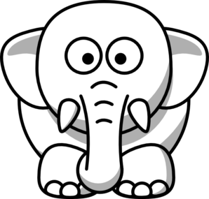 298x285 Elephant Outline Clip Art - Elephant Outline Drawing