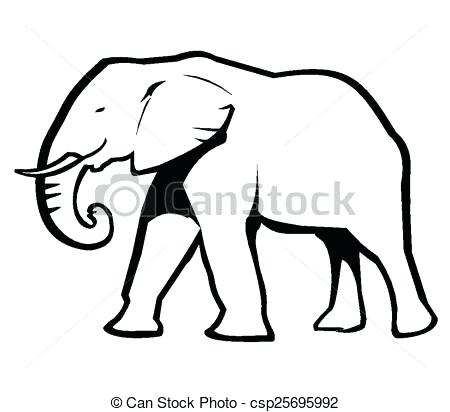 450x412 Elephant Outline Tradition Stock Vector Ac Pong Elephant Outline - Elephant Outline Drawing
