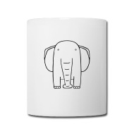 190x190 Elephant Outline Drawing Mug Spreadshirt - Elephant Outline Drawing
