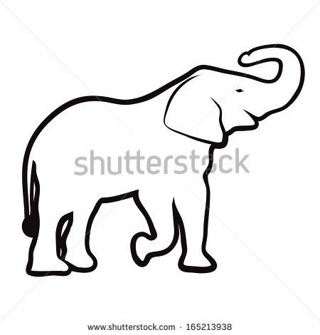 450x470 Huge Collection Of 'elephant Drawing Trunk Up' Download More Than - Elephant Outline Drawing
