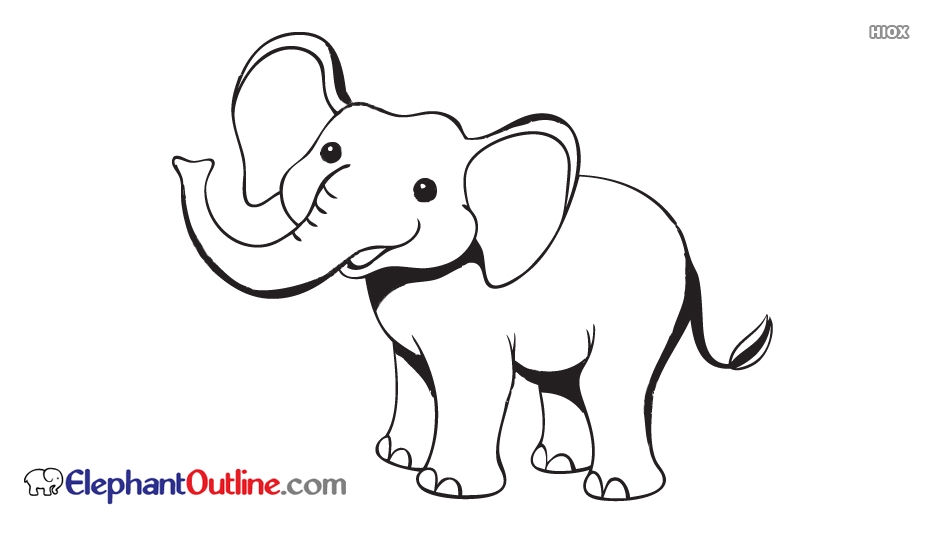 934x534 Smiling Elephant Outline Images - Elephant Outline Drawing