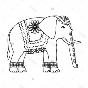 300x300 Stock Illustration Elephant Outline Drawing Graphic Design Image - Elephant Outline Drawing