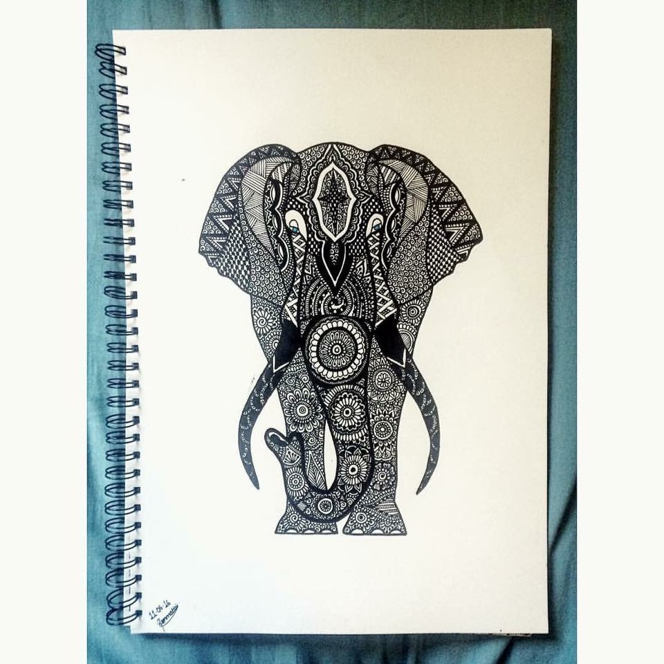 960x960 Elephant Pattern Drawing Etsy - Elephant Pattern Drawing