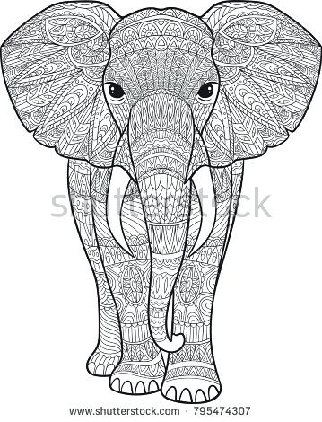 Elephant Pattern Drawing at PaintingValley.com | Explore collection of ...