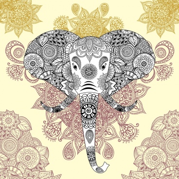 368x368 Elephant Vector Image Free Free Vector Download - Elephant Pattern Drawing