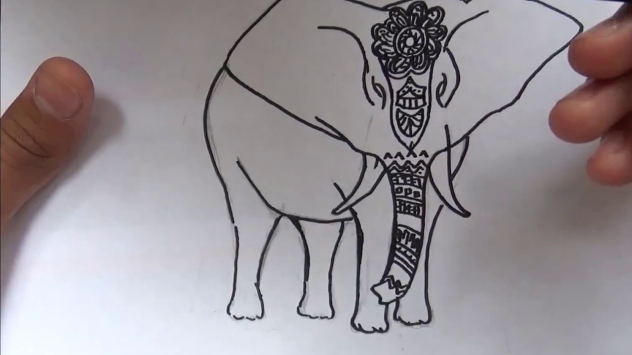 1280x720 How To Draw Elephant Pattern - Elephant Pattern Drawing
