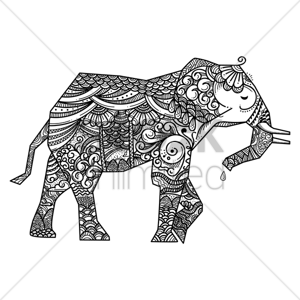 600x600 Pattern, Drawing, Design, Transparent Png Image Clipart Free - Elephant Pattern Drawing