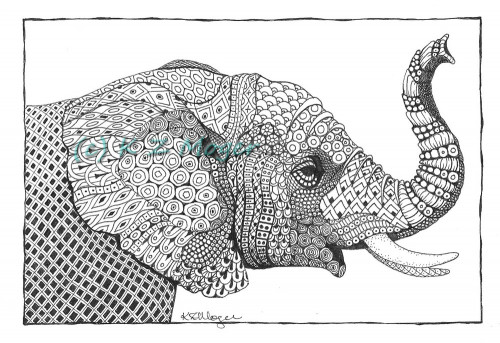 500x343 Elephant Profile Drawing - Elephant Profile Drawing