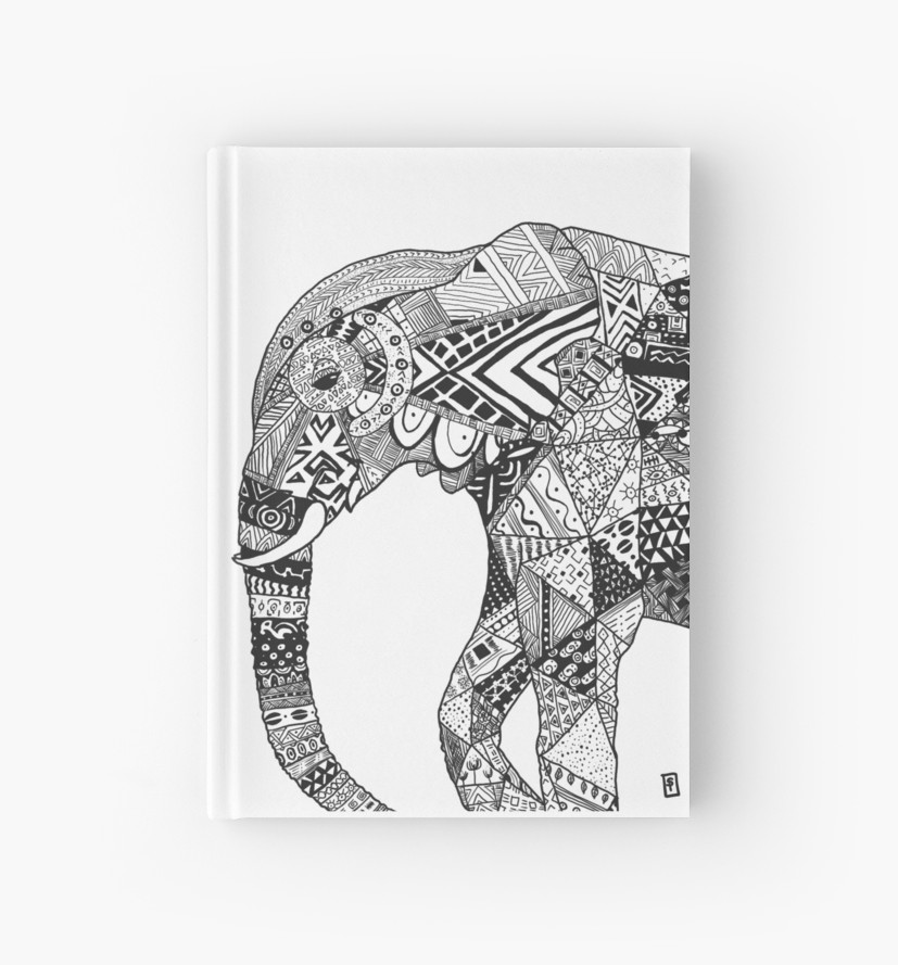 827x889 African Elephant Zentangle - Elephant Profile Drawing