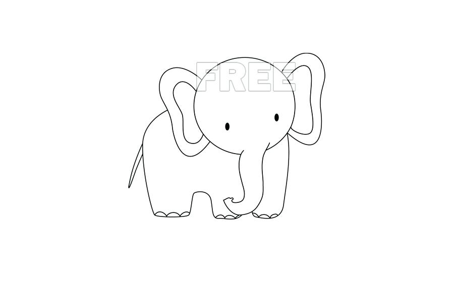 900x580 Elephant Outlines Family Outline Tattoo Simple Drawing Free - Elephant Simple Drawing