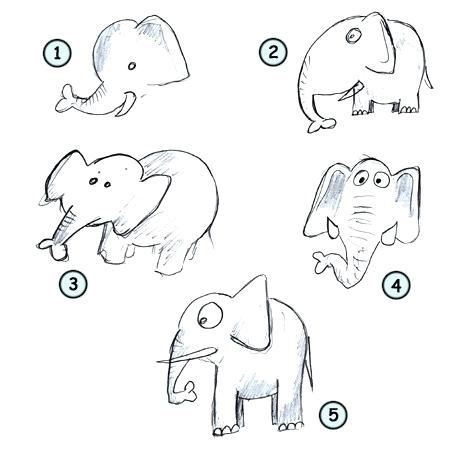 450x450 How Do You Draw A Elephant How To Draw A House Step - Elephant Simple Drawing