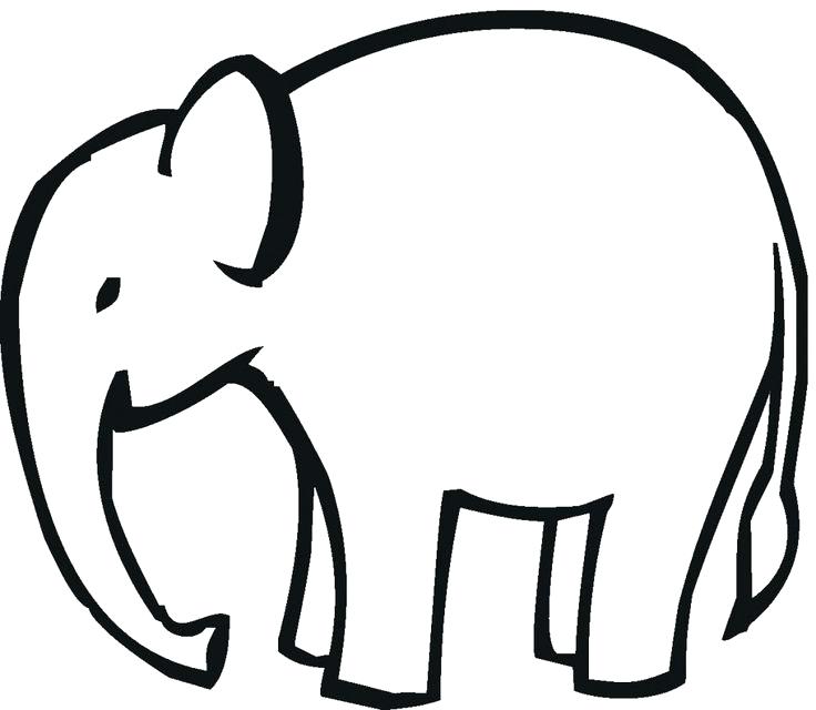 736x640 Outline Elephant Elephant Outline Clip Art Sensational Ideas Baby - Elephant Simple Drawing