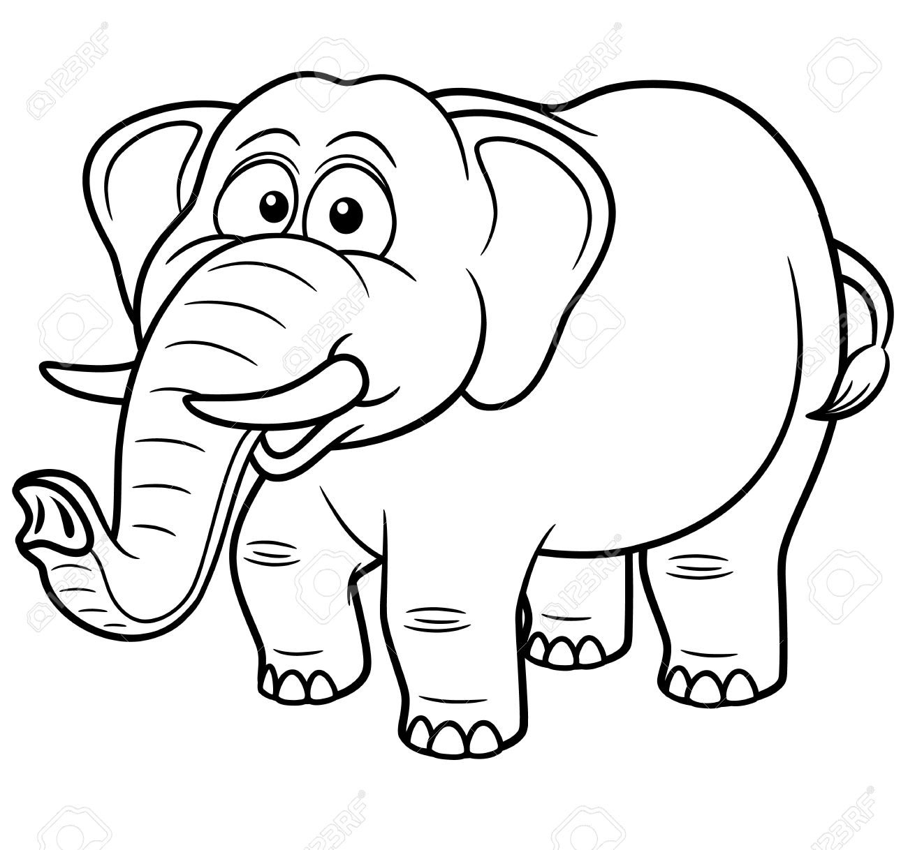 1300x1218 Colorful Elephant Drawing Images How To Draw A Simple Drawings - Elephant Simple Drawing