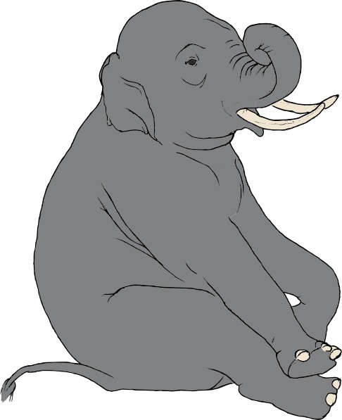 486x597 Sitting Elephant Clip Art Free Vector In Open Office Drawing - Elephant Sitting Drawing