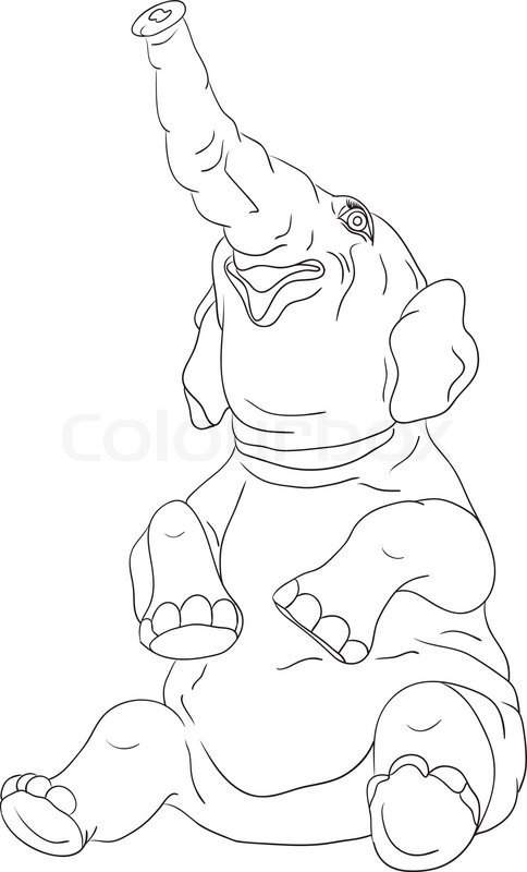 484x800 Cheerful Elephant Sitting On The Stock Vector Colourbox - Elephant Sitting Drawing