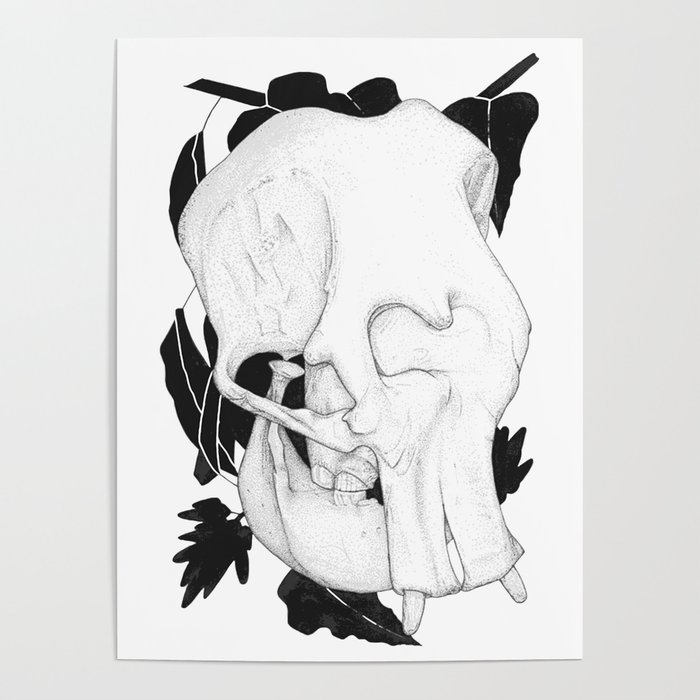 700x700 Elephant Skull Poster - Elephant Skull Drawing