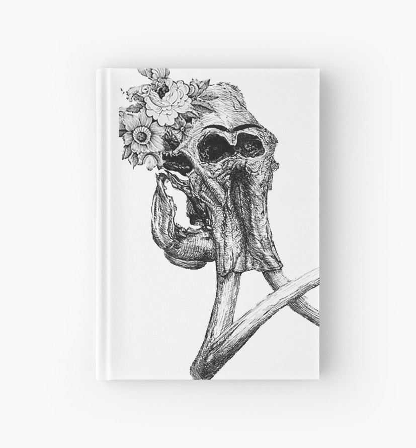 827x889 Frida Kahlo Elephant Skull Hardcover Journals - Elephant Skull Drawing