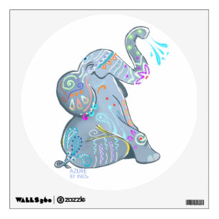 307x307 Elephant Spraying Water Gifts On Zazzle - Elephant Spraying Water Drawing