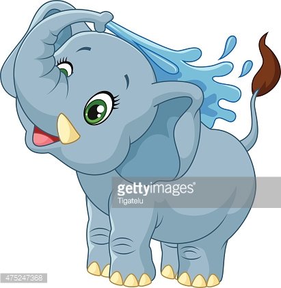 411x421 Elephant Spraying Water Clipart - Elephant Spraying Water Drawing