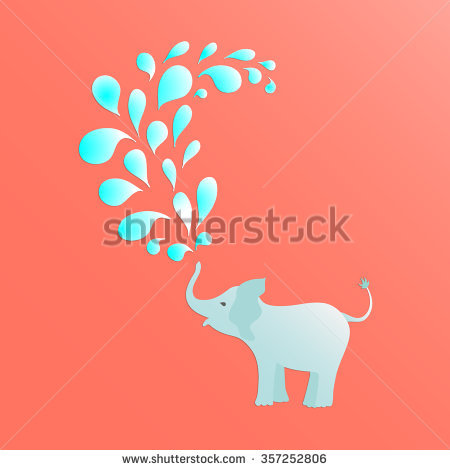 450x470 Baby Elephant Spraying Water Clipart, Free Download Clipart - Elephant Spraying Water Drawing